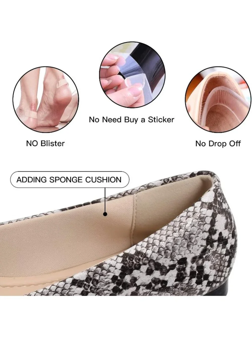 Women's Snakeskin Comfortable Pointed Toe Memory Foam Casual Slip On Flat Shoes